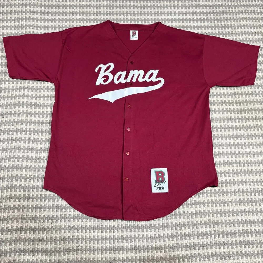 Vintage 90s Boa Sportswear Alabama Crimson Tide 'Bama' Baseball Jersey XL‎